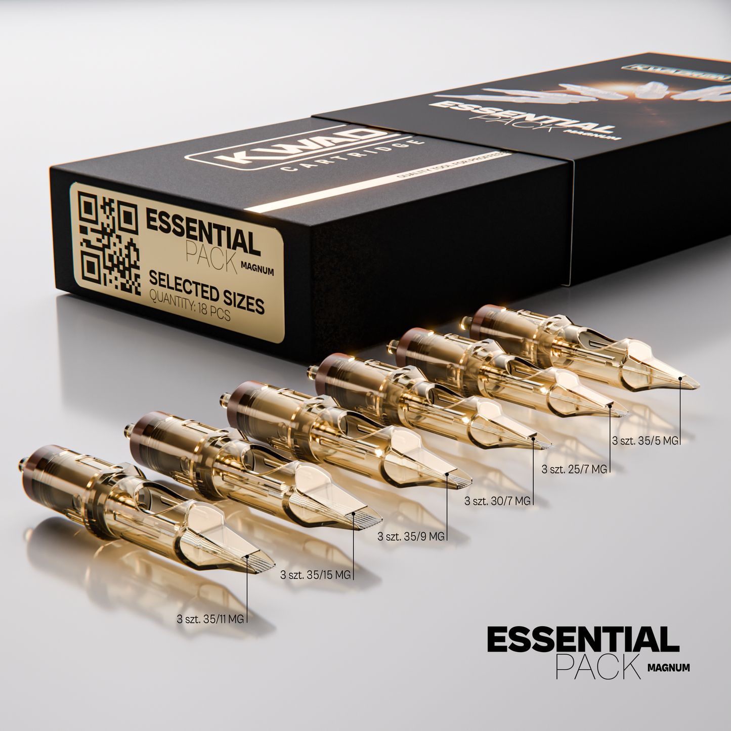 Kwadron Cartridge Needles - Essential Pack Tattoo Cartridges 18pcs
