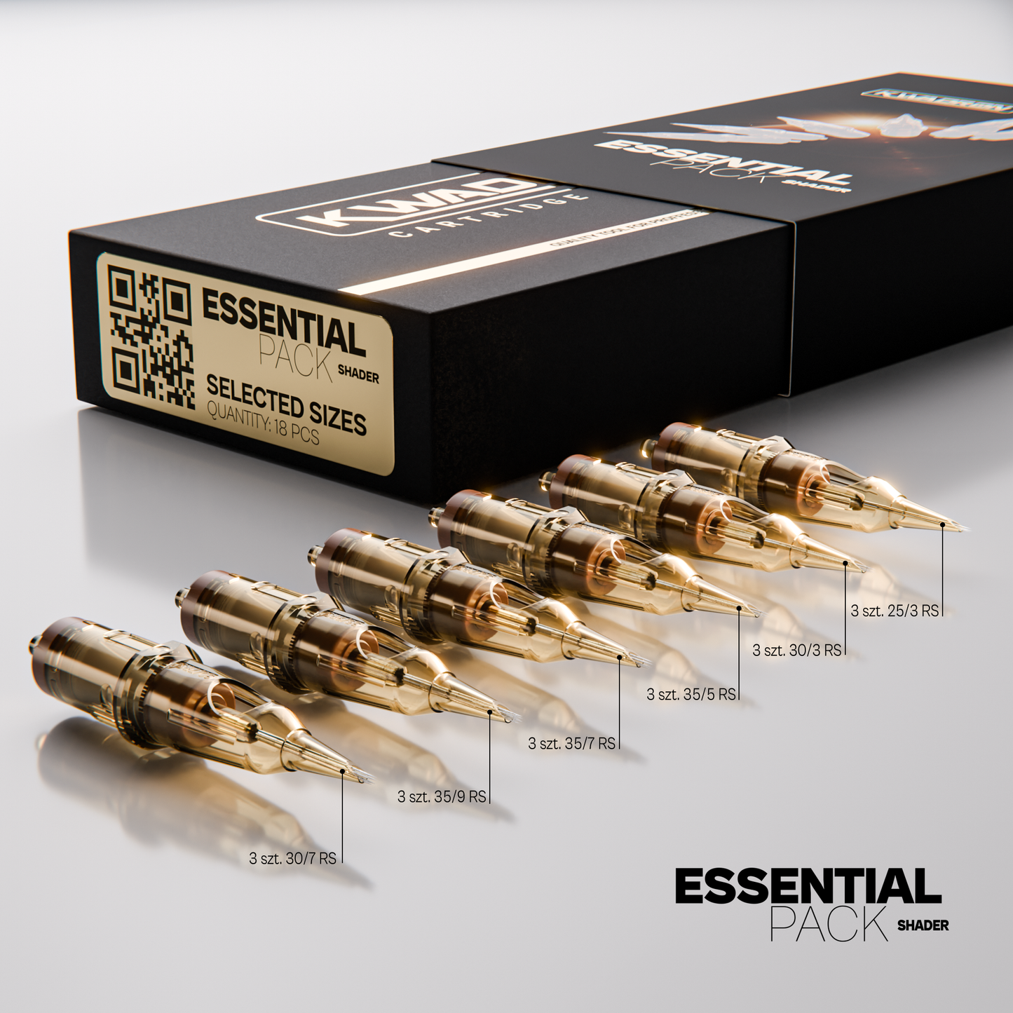 Kwadron Cartridge Needles - Essential Pack Tattoo Cartridges 18pcs