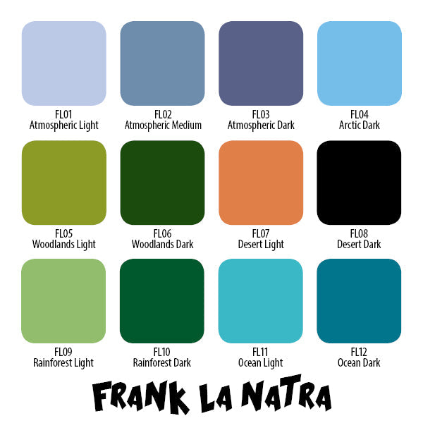 Tinta para tatuaje eterna - Paisajes atmosféricos de Frank La Natra Juego de 12 - Botellas de 1 oz