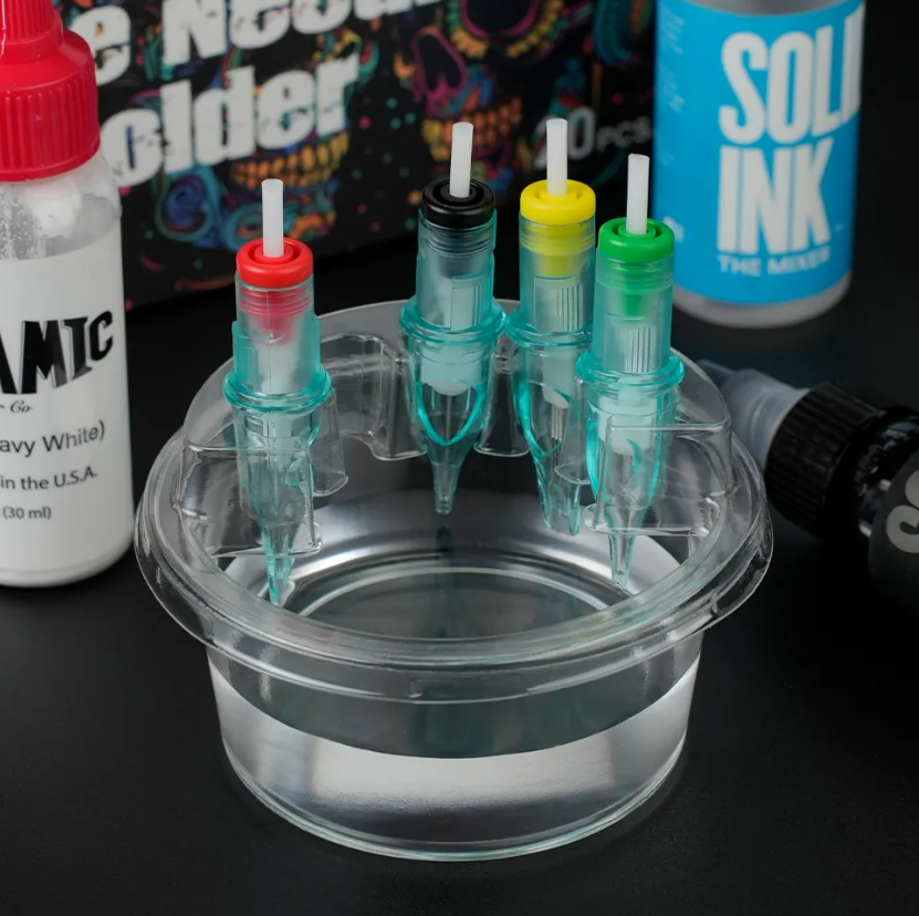 600 Tattoo Tintenbecher Klein – Mit Aufbewahrungsbox, Wasserdicht, 0,9 Cm Durchmesser