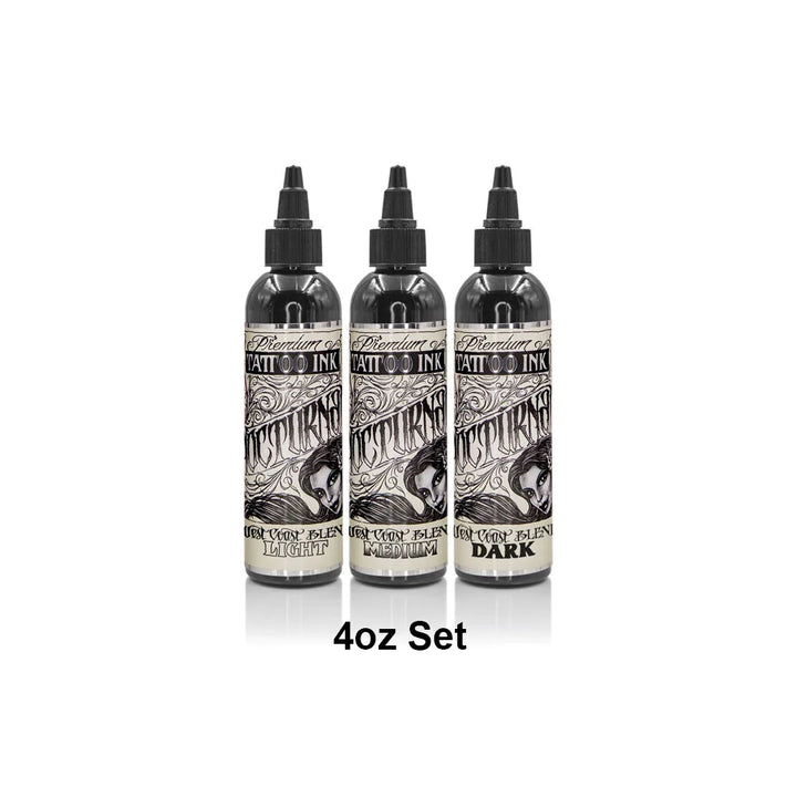 Nocturnal Tattoo Ink - West Coast Blend Grey Wash Set of 3 Bottles 4oz