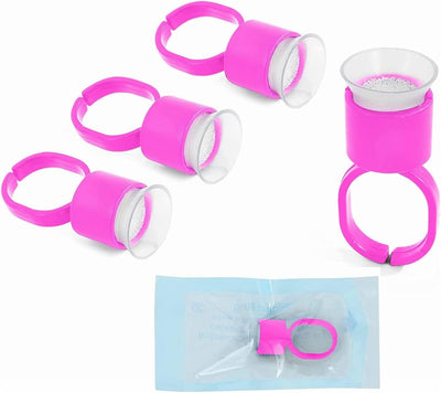 Ink Ring Cups Microblading Pigment Glue Rings with Sponge - pack of 10