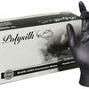 PolySilk Black Latex Tattoo Gloves Powder Free - Case of 10 Boxes (1000 pcs)