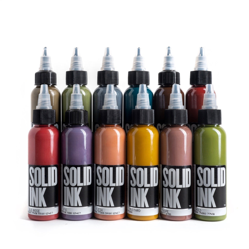 Solid Ink - Opaque Earth Set 12 Bottles 1oz