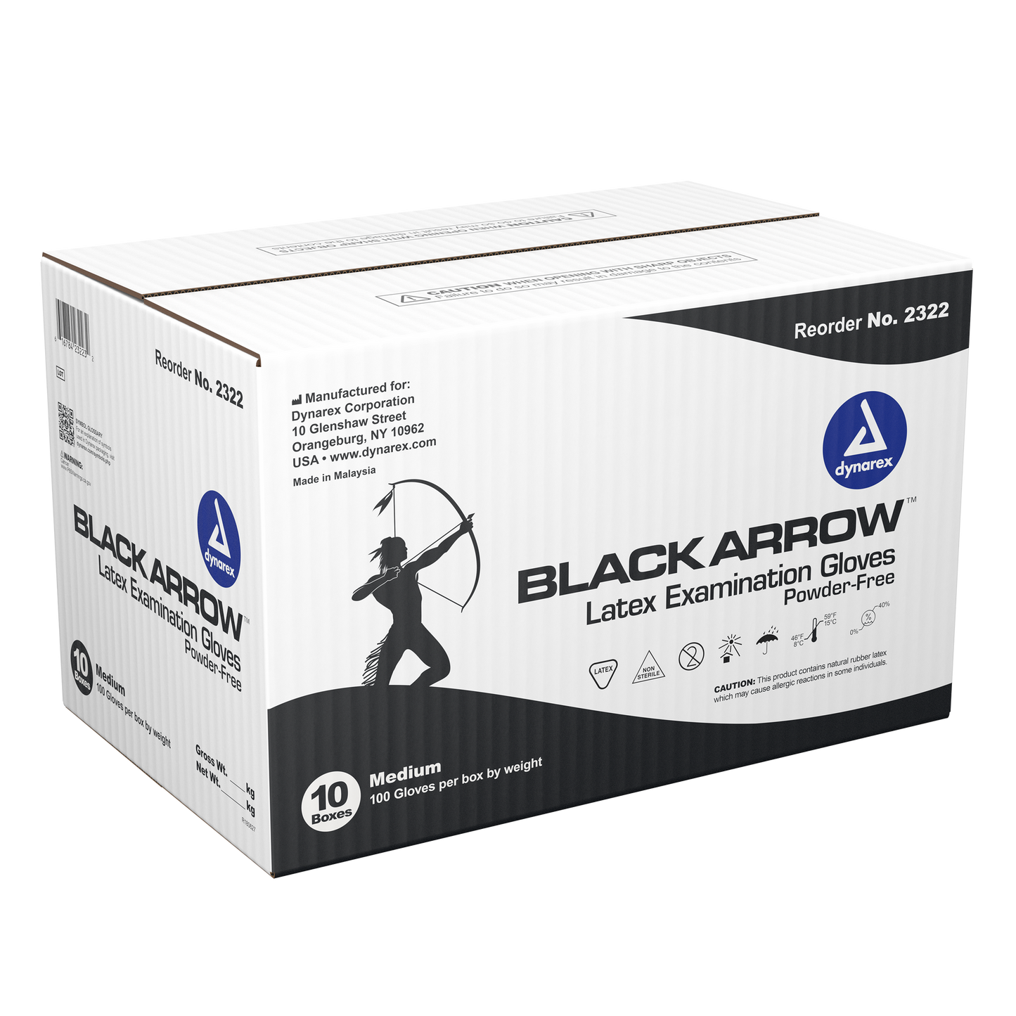 Black Arrow Latex Gloves - Powder-Free - Case of 10 Boxes