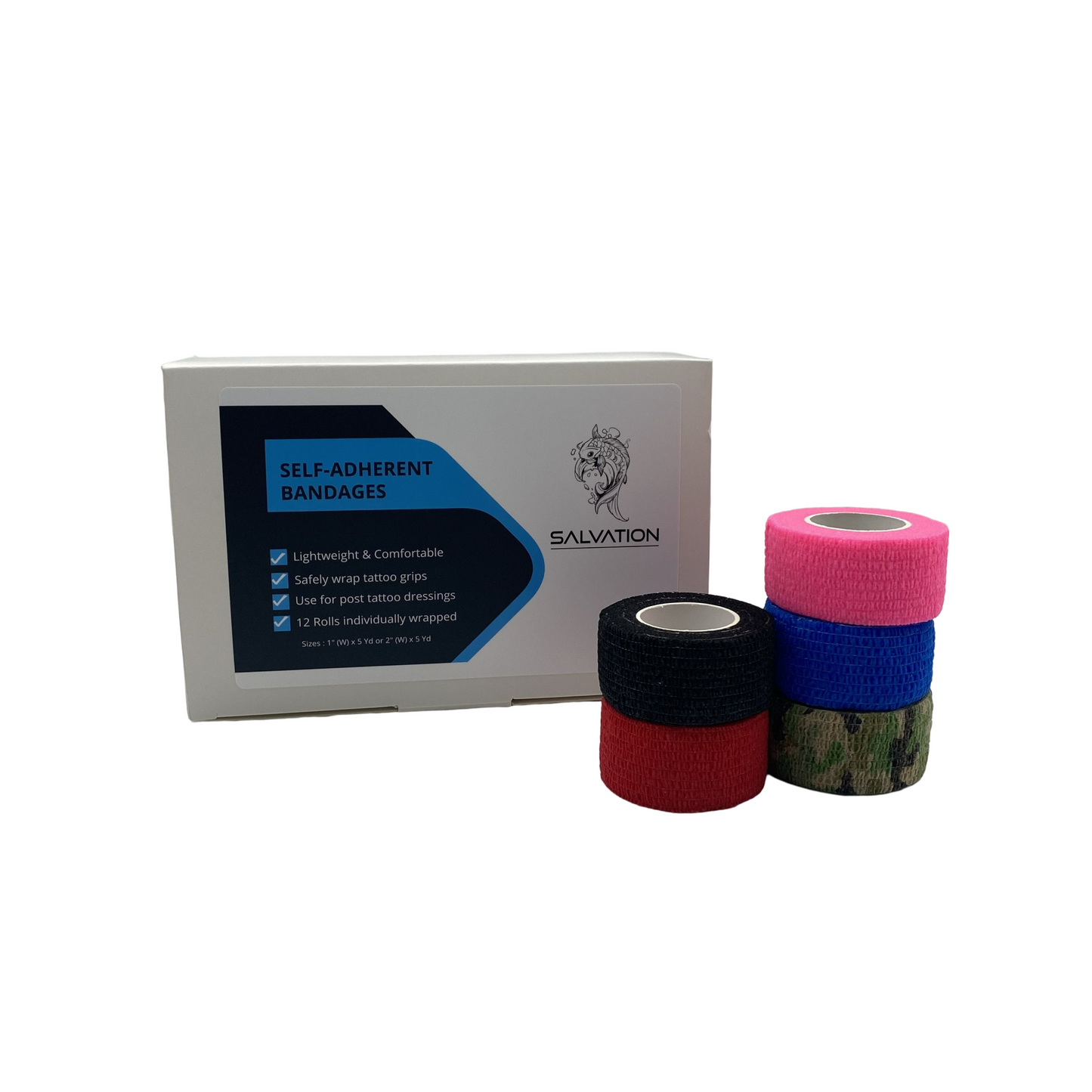 Salvation Medical Self-Adhesive Bandage Wraps - Case of 12