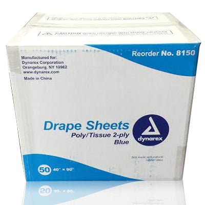 Dynarex Drape Sheets - 50 Count - Blue - 50x90 - 8150 - Miamitattoosupplies.comMEDICAL