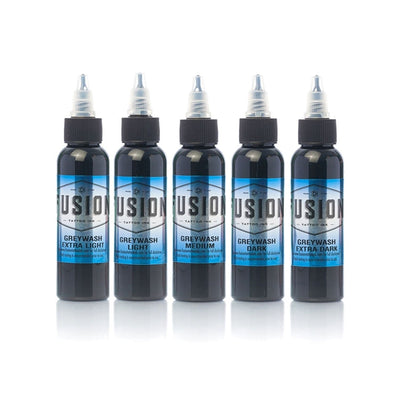 Fusion Ink Greywash Set - 5 Bottles 2 oz - Miamitattoosupplies.comTATTOO INK