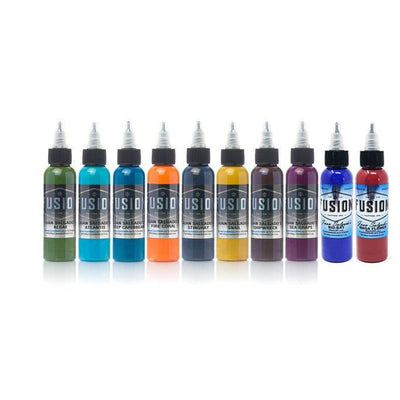 Fusion Ink - Juan Salgado 10-Color Palette Signature Set 1oz - Miamitattoosupplies.comTATTOO INK