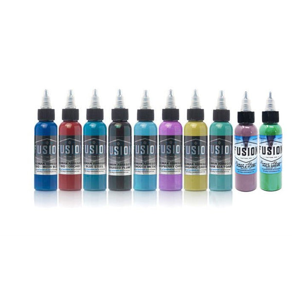Fusion Ink - Roman Abrego 10-Color Palette Signature Set 1oz - Miamitattoosupplies.comTATTOO INK