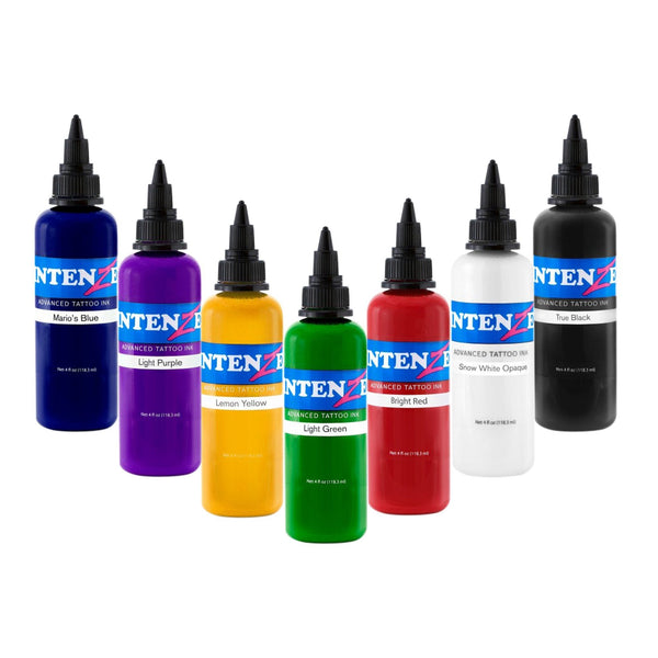 Intenze Tattoo Ink Set - 7 Primary Colors - Miamitattoosupplies.comTATTOO INK