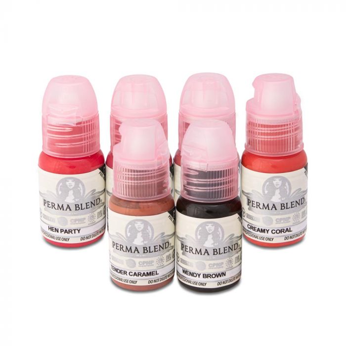 Perma Blend Pigments -Inga Babitskaya For Lips Set 6 1/2oz Bottles - Miamitattoosupplies.comPMU INKS