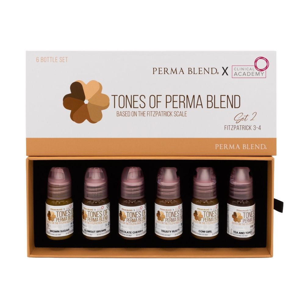 Perma Blend Pigments - Tones of Perma Blend Fitzpatrick Group Set 3-4- 6 1/2oz Bottles - Miamitattoosupplies.comPMU INKS