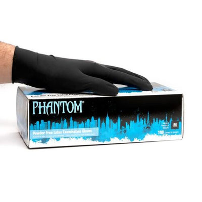 Phantom Black Latex Gloves Powder Free By Adenna - Box of 100 - Miamitattoosupplies.comMEDICAL