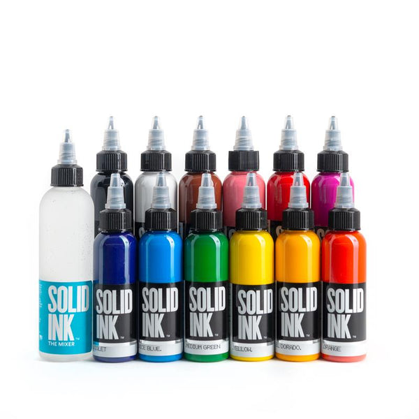 Solid Ink - 12 Color Set Spectrum - Miamitattoosupplies.comTATTOO INK