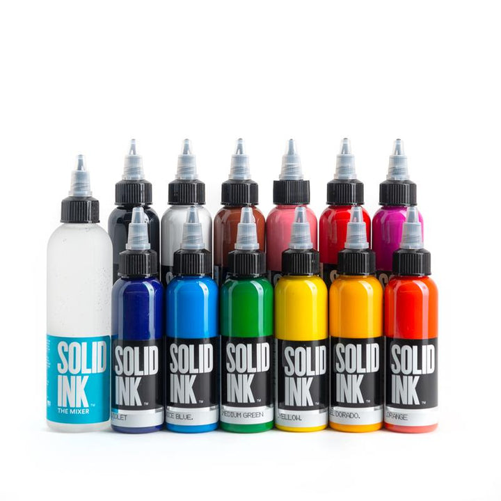 Solid Ink - 12 Color Set Spectrum - Miamitattoosupplies.comTATTOO INK