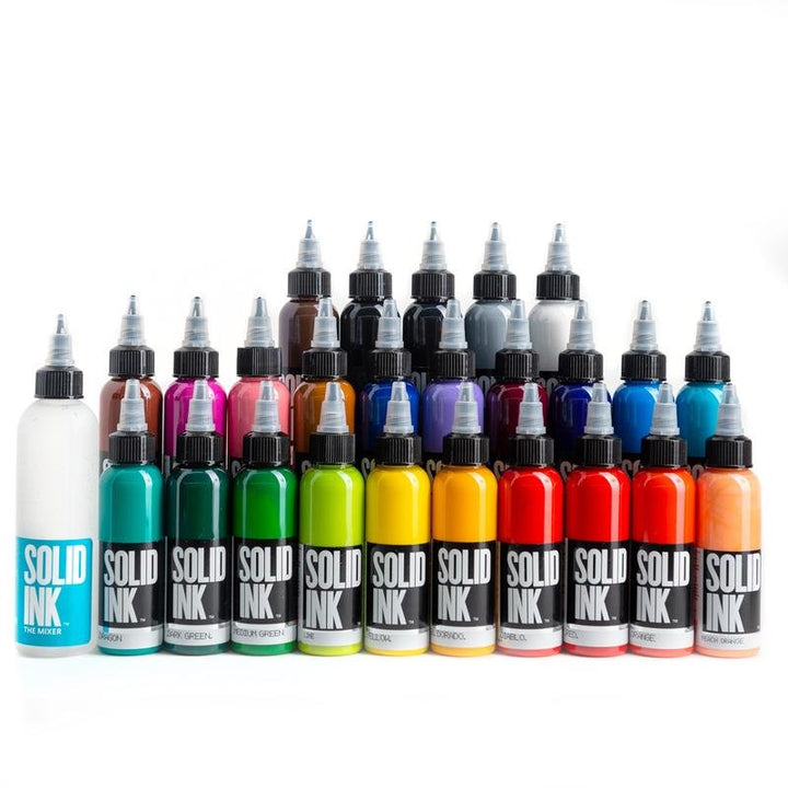 Solid Ink- 25 Color Set Color Set 1 oz Bottles - Miamitattoosupplies.comTATTOO INK