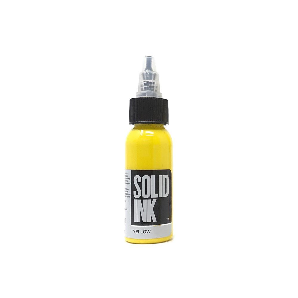 Solid Ink - Color Yellow 1 oz - Miamitattoosupplies.comTATTOO INK