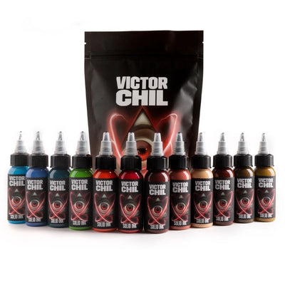 Solid Ink - Victor Chil 12 Color Set 1 oz - Miamitattoosupplies.comTATTOO INK